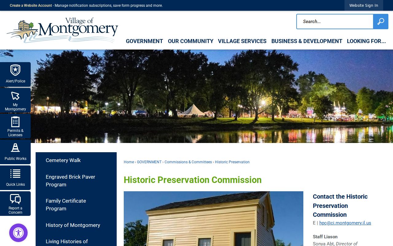 Montgomery Historic Preservation Commission local history resources