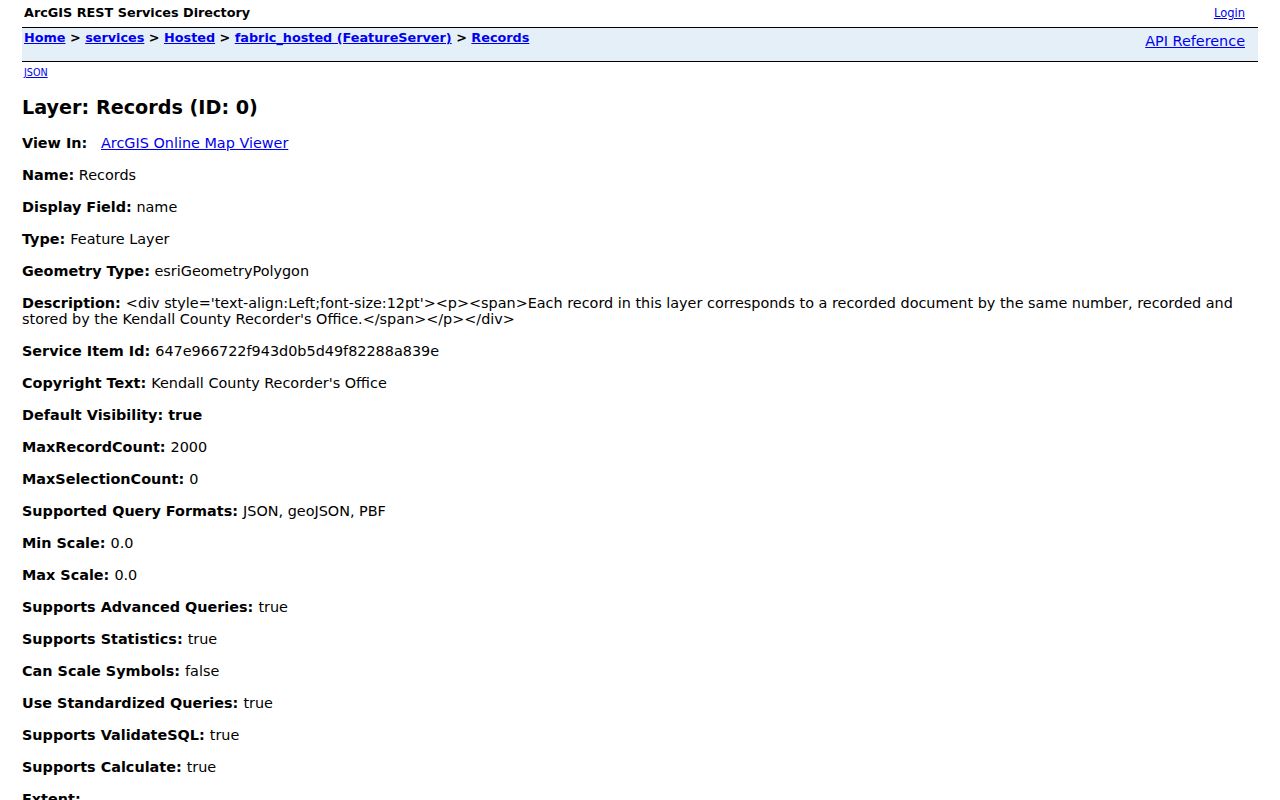 Kendall GIS recorded-document layer for Montgomery parcel history