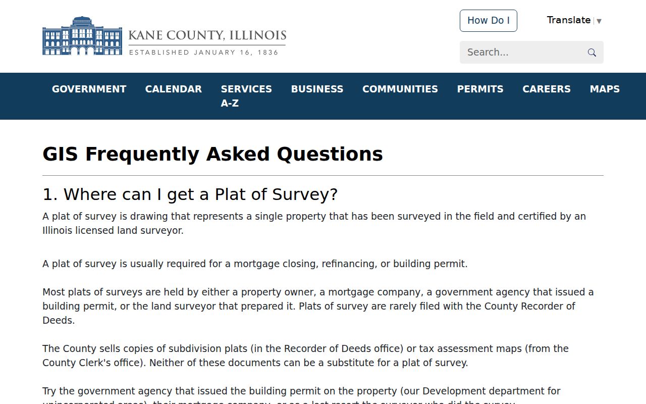 Kane County GIS guidance used to assign a Montgomery ZIP address to a parcel